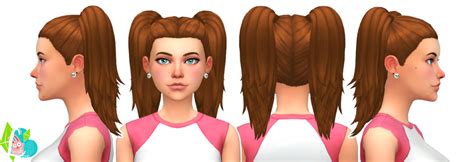 My Sims 4 Blog Sporty Twin Tails Hair Edits For Females By Simlaughlove