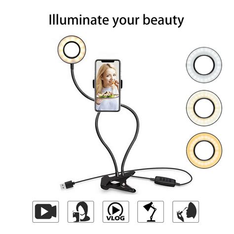 Foto Studio Selfie Led Ring Licht Met Mobiele Telefoon Mobiele Houder