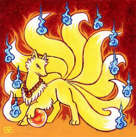 Nine Tailed Fox Fantasy Art Print Kitsune Art Fox Art Mythology
