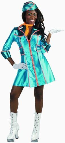 disguise sexy stewardess flight attendant blue adult costume size standard 12 14