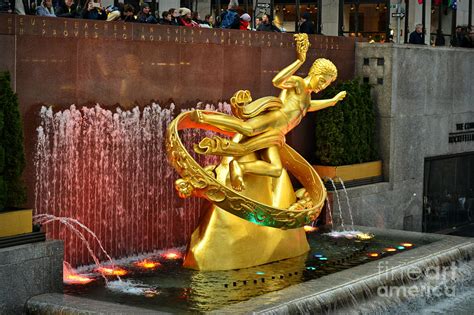 Prometheus Sculpture And Fountain At Rockefeller Center
