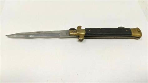 Vintage Rostfrei Italian Stiletto Folding Pocket Knife Wavy Ss Blade W
