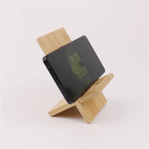Handmade Mobile Phone Stand Bamboo Wooden Mobile Phone Stand Flat Base
