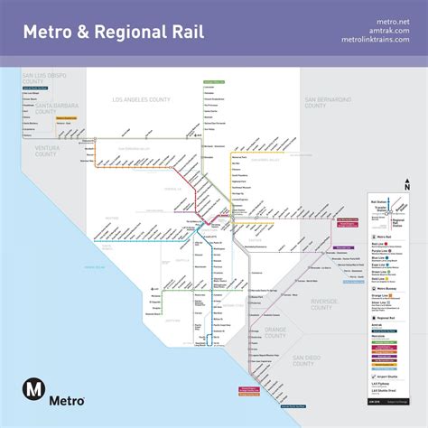 La Metro Rail Map Los Angeles Metro Rail Map California Usa