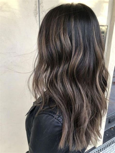 Cool Tone Balayage Coloring For Dark Hair Cool Brown Highlights In