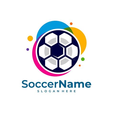 Colorful Soccer Logo Template Football Logo Design Vector Stock