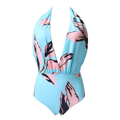 Buy Deep V Bodysuits Women Sexy Push Up Bathing Suit