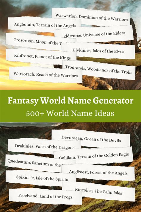World Name Generator 500 Fantasy World Ideas 🌎 2024
