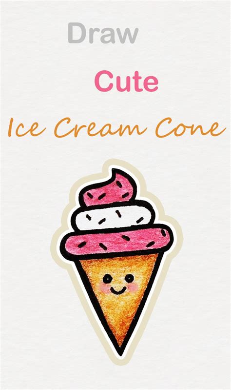 Learn How To Draw So Cute Ice Cream Cone Easy Step By