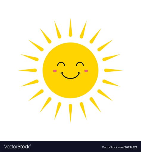 Cute Smiling Suns Smile Sun Emoji Summer Sun Vector Image