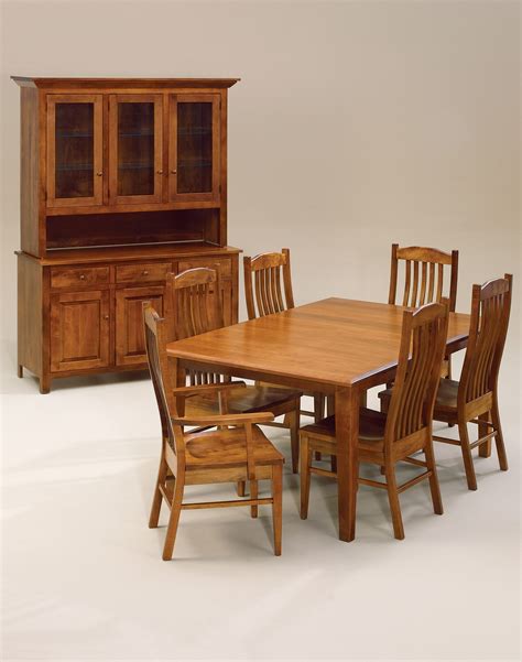 Strong Sturdy Hand Crafted Amish Made Furniture Solid Wood Dining Set Dining Table Maple