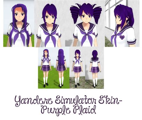 Yandere Simulator Purple Plaid Skin By Imaginaryalchemist On Deviantart