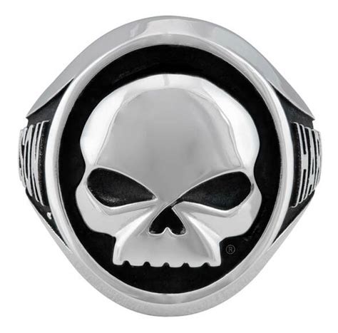 Harley Davidson Mens Willie G Skull Stainless Steel Ring Harley