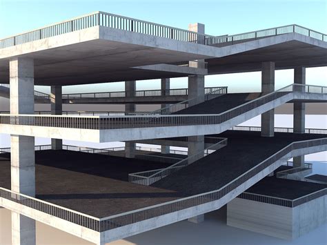 Multi Storey Car Park Floor Parking 3d Asset In 2023 Parking