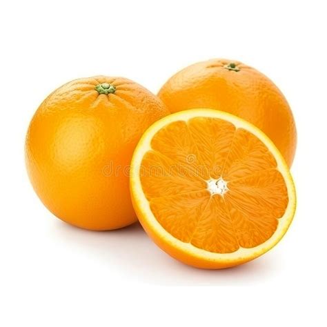 Fresh Orange Fruit Isolated On White Background Generative Ai Stock