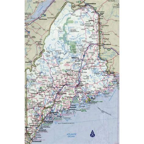 Laminated Map Large Detailed Roads And Highways Map Of Maine State