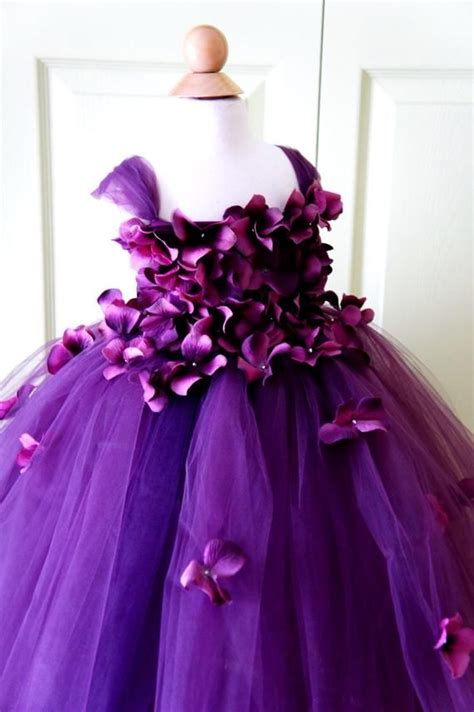 Flower Girl Dress Tutu Dress Photo Prop Purple Flower Etsy In 2021