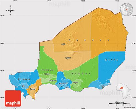 Niger Politische Karte