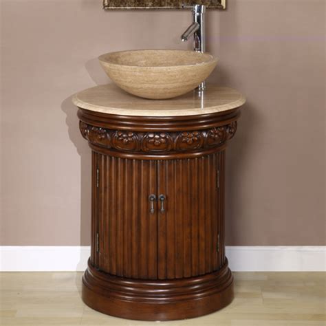 Bathroom vanities with vessel sinks feature a raised basin that essentially sits on top of the counter, while draining just like any other sink. Vessel Sink Vanity with Single Sink for Tiny Bathroom ...