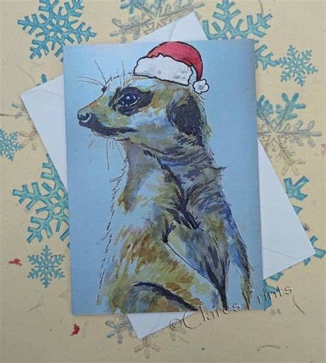 Christmas Meerkat Card Greeting Card From My Original