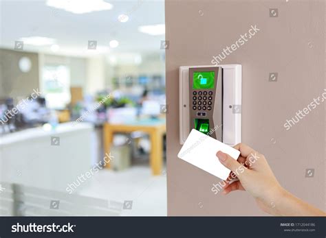 Electronic Key Card Finger Scan Access Stock Photo 1712044186