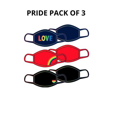 Rainbow Love Face Mask Adults Pack Of 3 Made In Usa Free Etsy
