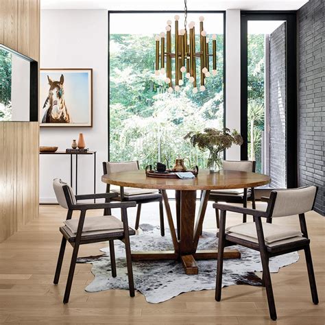Camille Modern Classic Round Reclaimed Mango Wood Dining