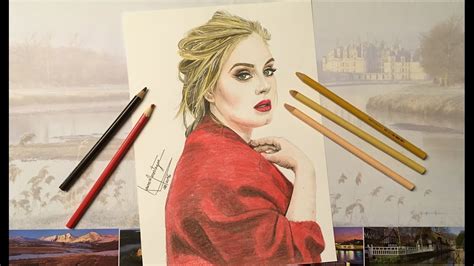 Drawing Adele With Colored Pencils Dessin Dadele Youtube