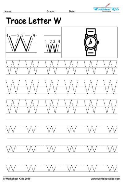 Practice Tracing The Letter W Worksheets  99Worksheets