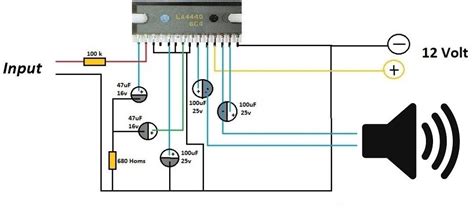 Pin 1 nf1 2 audio in 1 3 pre amp ground 4 audio mute 5 dc 6 audio in 2 7 nf2 8 gnd 9 bs 2 10 audio out 2 11 vcc 12 audio out 1 13 bs 1 14 la 4440 amplifier assembled. Pinterest
