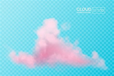 Premium Vector Realistic Pink Cloud On A Transparent Background