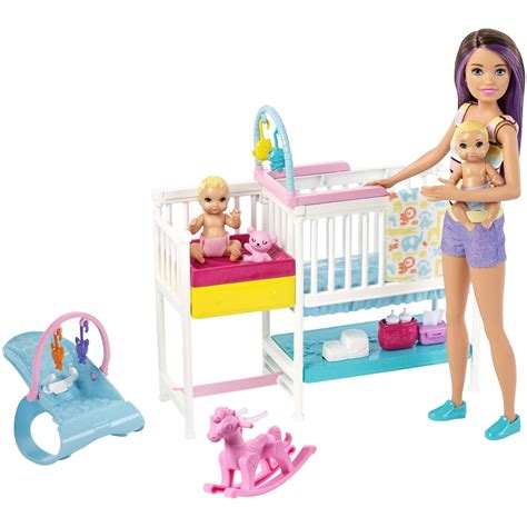 Barbie Skipper Babysitters Inc Nap N Nurture Nursery Dolls Playset