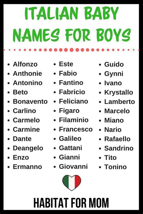 Italian Baby Names For Boys Baby Names For Boys Boy Names Baby Boy