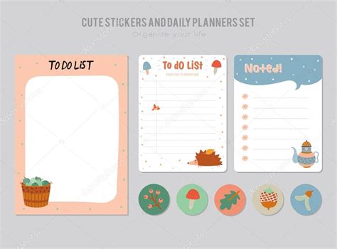 Cute Daily Calendar And To Do List Template Stock Vector