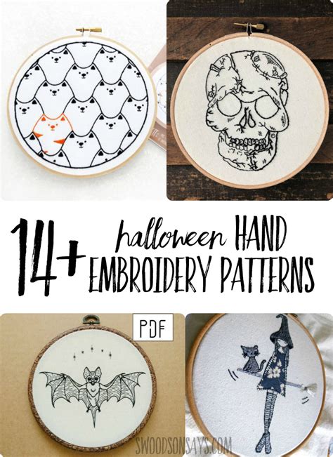 15 Halloween Hand Embroidery Designs Obsigen