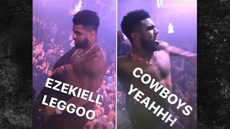 Ezekiel Elliott What Playoff Loss Parties Shirtless In Vegas