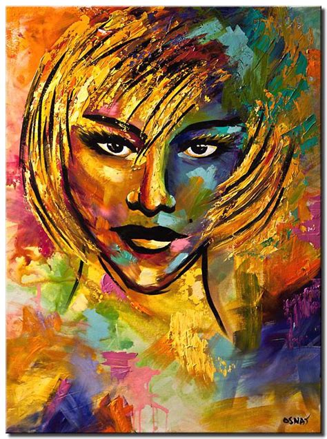 Painting For Sale Colorful Painting Of Blond Woman Face With Russian