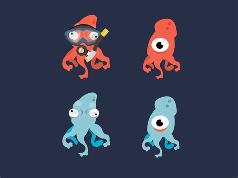 Squid Squid Illustration Character