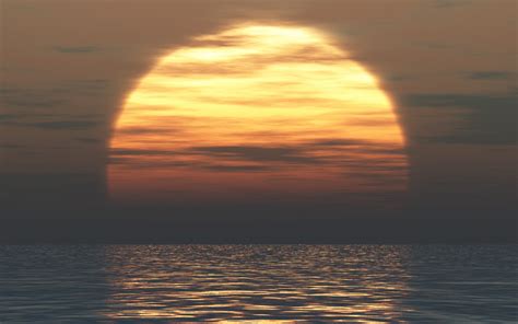 Wallpaper Sunlight Digital Art Sunset Sea Water Reflection Sky