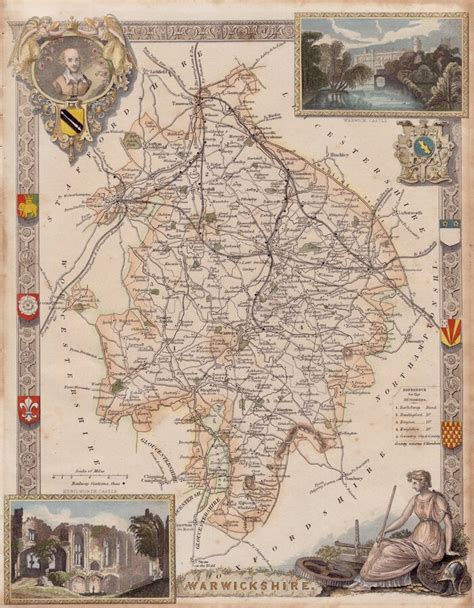 Warwickshire Antique Maps Old Maps Of Warwickshire Vintage Maps Of