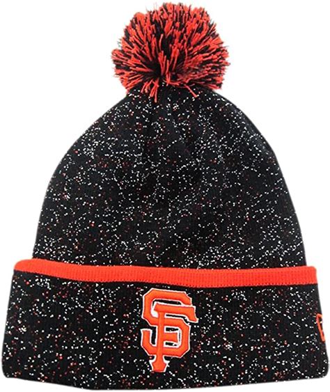 San Francisco Giants Black Speckle Cuffed Pom Knit Cap