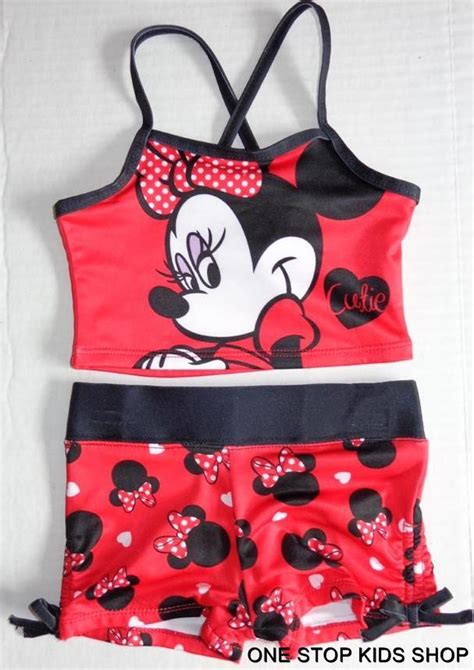 Minnie Mouse Girls 2t 3t 4t 4 5 6 6x Bathing Swim Suit Tankini Swimsuit