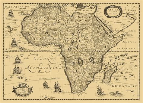 Map Of Africa Circa 1600s Old African Map Africae Nova Etsy