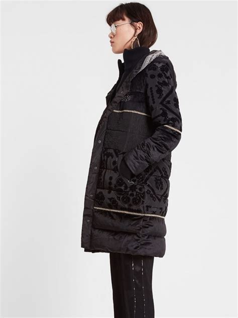 Desigual Boho Padded Winter Coat Noa Black 19wwewbk2000