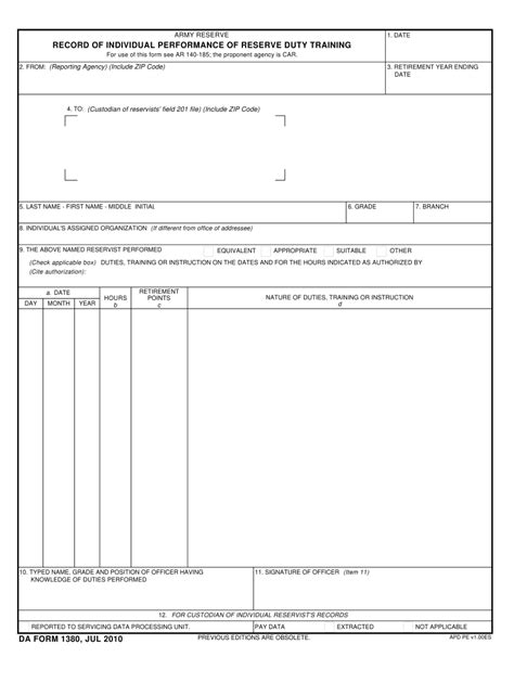 2010 Form Da 1380 Fill Online Printable Fillable Blank Pdffiller