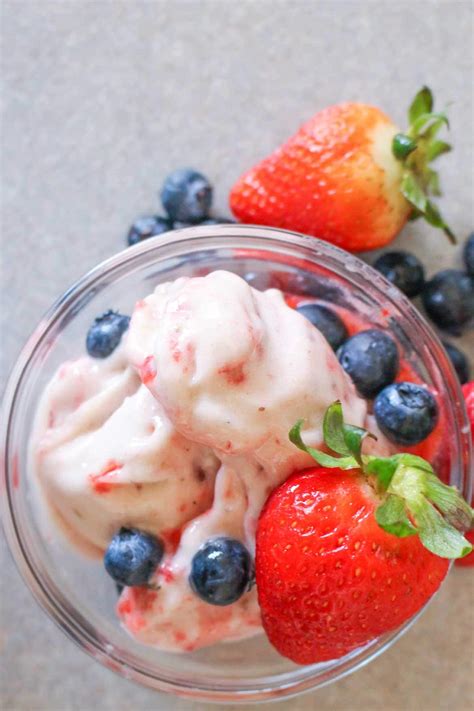 3 Ingredient Ice Cream With Strawberry Banana And Blueberries