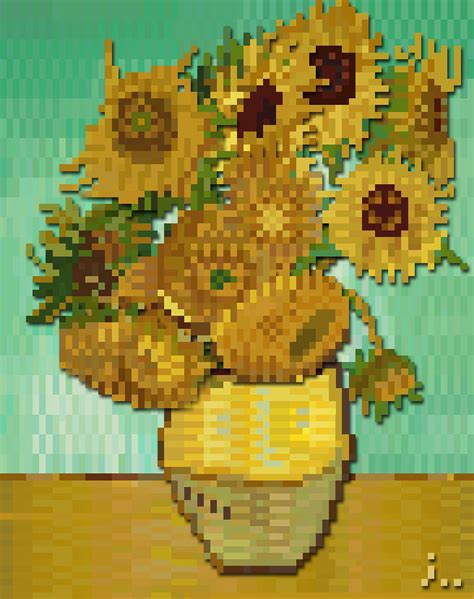 120628 Sunflowersvincent Willem Van Gogh Pixel Art A Flickr