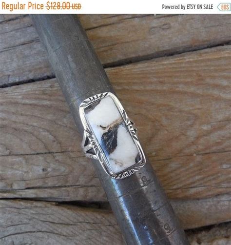 White Buffalo Turquoise Ring Handmade In Sterling Silver Etsy