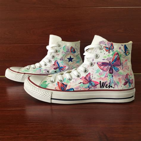 Men Women Hand Painted Canvas Shoes Converse All Star Design Colorful