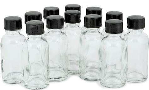 Vivaplex 12 Clear 1 Oz Glass Bottles With Lids Beauty